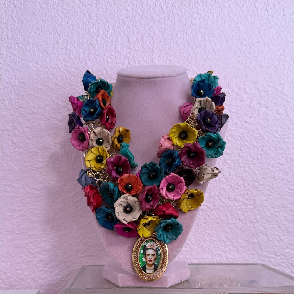 Frida Kahlo Multicolor Floral Statement Necklace